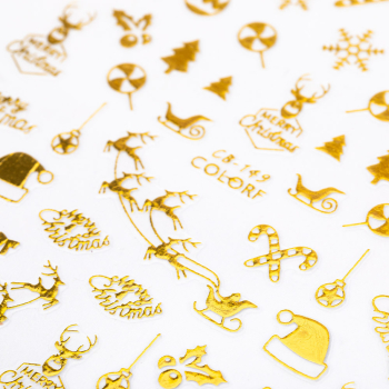 Nail Art Sticker selbstklebend - Weihnachten Gold